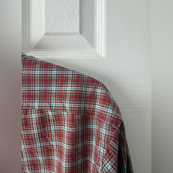 Vintage Polo XL Light Blue, Green & Red Plaid Button Down – Custom Fit - Picture 7 of 9